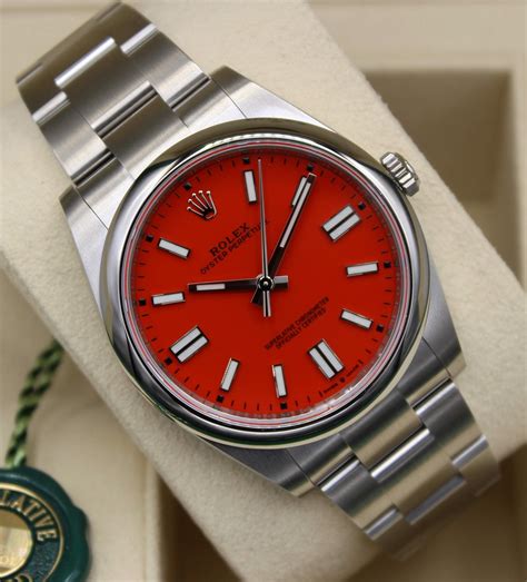 Rolex red Oyster Perpetual 41